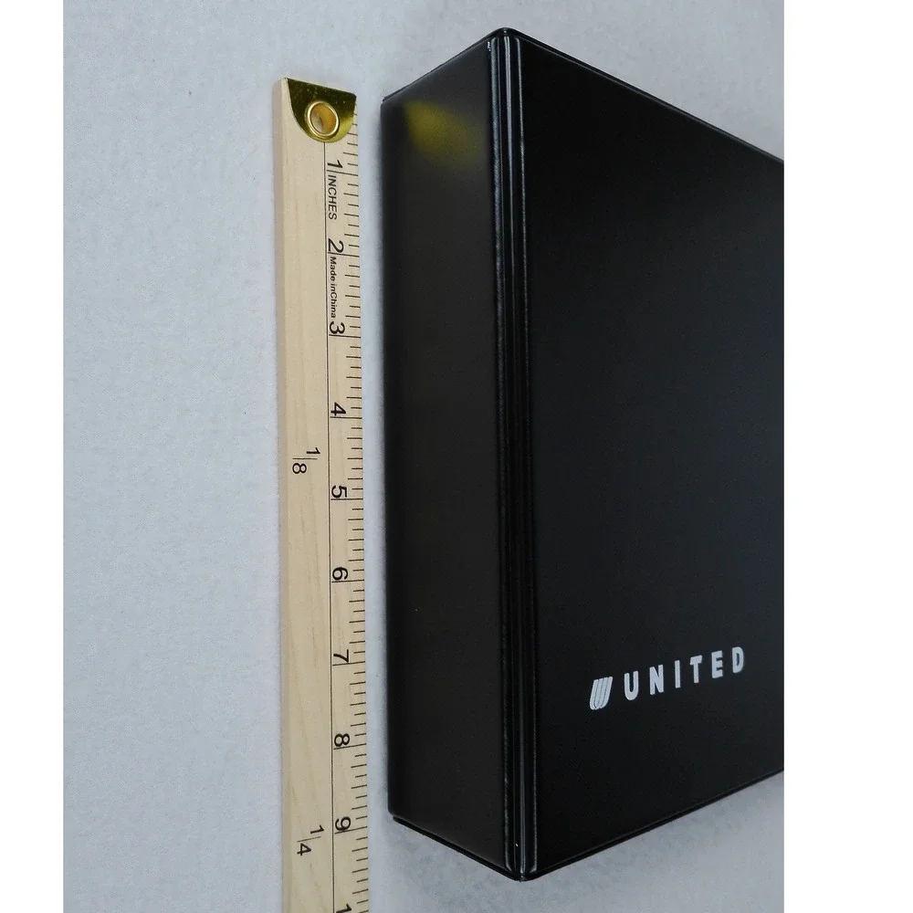 New‎ United Airlines Black Portfolio Binder Organizer Folder with Ring Binder